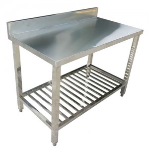 Bàn chặt inox 2 tầng có thành chắn sau