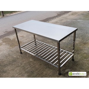 Bàn bếp inox 2 tầng, KT 1400x650