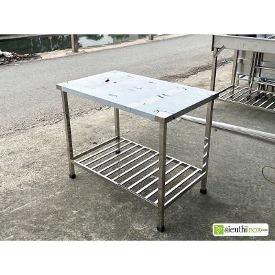 Bàn inox 2 tầng, KT 1000x600 Bàn inox 2 tầng, KT 1000x600