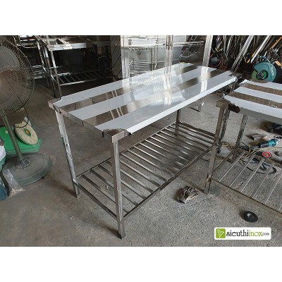 Bàn inox 2 tầng KT 1400x600