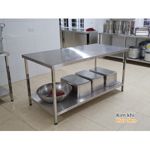 Bàn inox 2 tầng tấm, 2T168