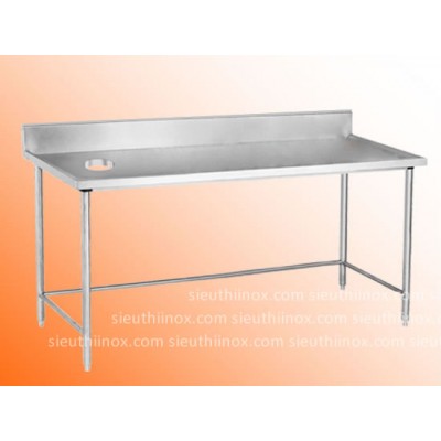 Bàn inox có lỗ xả rác
