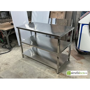 Bàn inox 3 tầng tấm, KT 1100x600 Bàn inox 3 tầng tấm, KT 1100x600