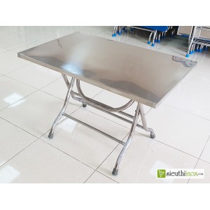 Bàn xếp inox, KT 1200x700 (loại dày 10kg)