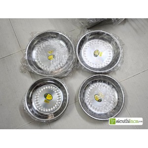 Đĩa inox, khay tròn sâu lòng Vietcook các cỡ Đĩa inox, khay tròn sâu lòng Vietcook các cỡ