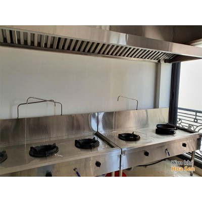 Bếp inox công nghiệp kèm tum hút khói