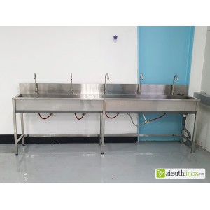 Bồn rửa tay inox 5 vòi rửa
