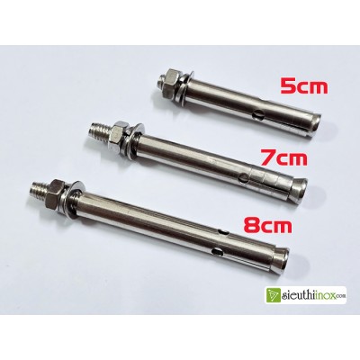 Nở inox 6mm dài 50, 70, 80mm Nở inox 6mm dài 50, 70, 80mm