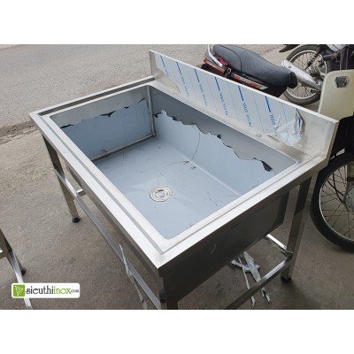 Bồn rửa công nghiệp 1 hố to; KT 1100x700