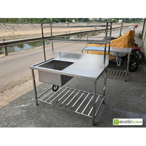 Chậu rửa công nghiệp 1 hố có giá trên Chậu rửa công nghiệp 1 hố có giá trên