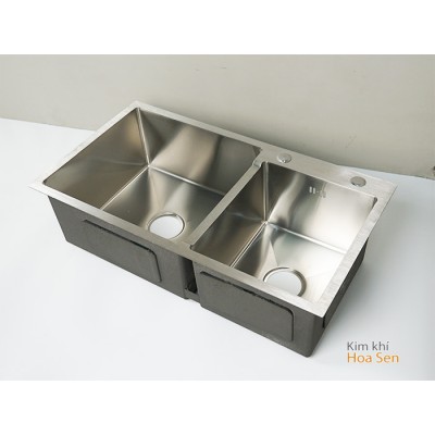 Chậu rửa bát handmade 2 hố lệch, cr-8245L Chậu rửa bát handmade 2 hố lệch, cr-8245L