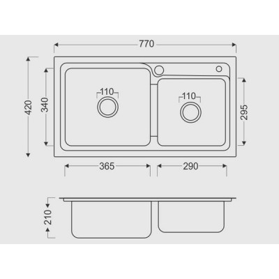 Chậu rửa bát 2 hố 7742 Chậu rửa bát 2 hố 7742