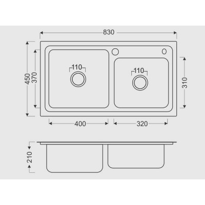 Chậu rửa bát 2 hố 8345 Chậu rửa bát 2 hố 8345