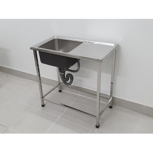 Chậu rửa bát, bồn rửa bát 1 hố làm sẵn chân giá, 8043K
