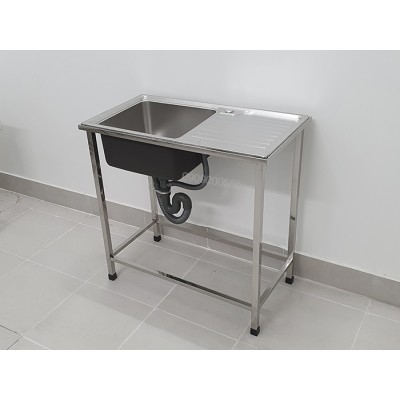 Chậu rửa bát, bồn rửa bát làm sẵn chân giá, 8043K
