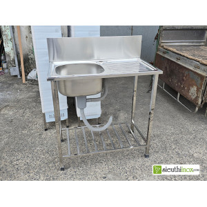 Chậu rửa bát inox B1 có chân và thành chắn