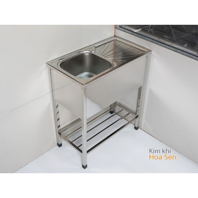 Chậu rửa tay inox có chân, quây 3 cạnh, 1HBQ Chậu rửa tay inox có chân, quây 3 cạnh, 1HBQ