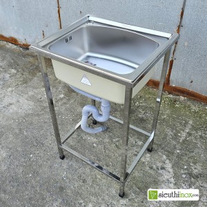 Chậu rửa bát 1 hố S50 Sơn Hà kèm chân, ko sàn
