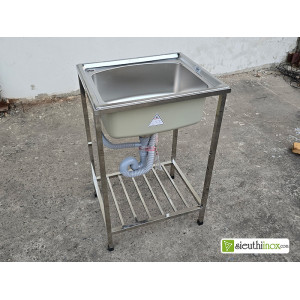 Chậu rửa bát 1 hố S50 Sơn Hà kèm chân Chậu rửa bát 1 hố S50 Sơn Hà kèm chân