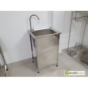 Chậu rửa tay inox 1 hố có tấm chắn, cr-S50Q Chậu rửa tay inox 1 hố có tấm chắn, cr-S50Q