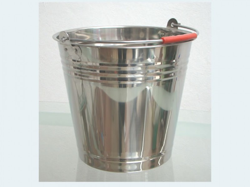 Xô inox quai đỏ