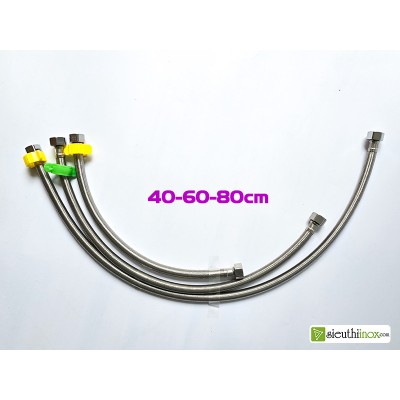Dây cấp nước nối vòi rửa, dài 40, 60, 80cm loại tốt Dây cấp nước nối vòi rửa, dài 40, 60, 80cm loại tốt