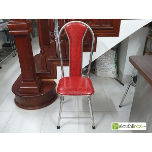 Ghế xếp inox K02 màu đỏ hoa Ghế xếp inox K02 màu đỏ hoa