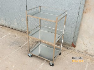 Kệ để đồ inox 3 tầng, có bánh xe, 3T6040BX