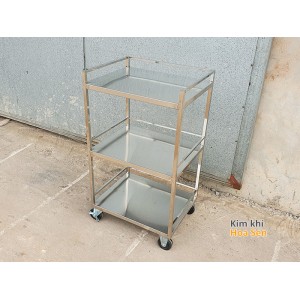 Kệ để đồ inox 3 tầng, có bánh xe, 3T6040BX