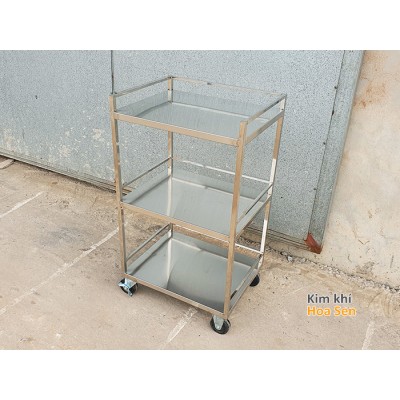 Kệ để đồ inox 3 tầng, có bánh xe, 3T6040BX