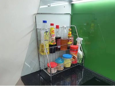 Kệ inox để gia vị, kệ để chai lọ