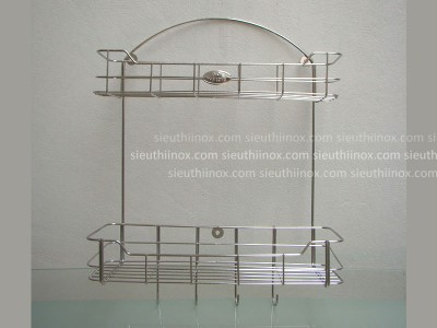 Kệ gia vị inox treo tường, loại 2 tầng