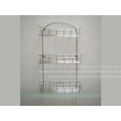 Kệ gia vị inox treo tường 3 tầng