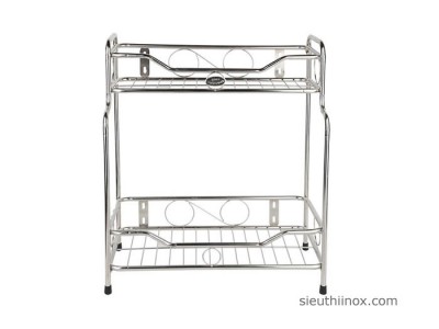 Kệ inox 2 tầng so le, 2T 20x40