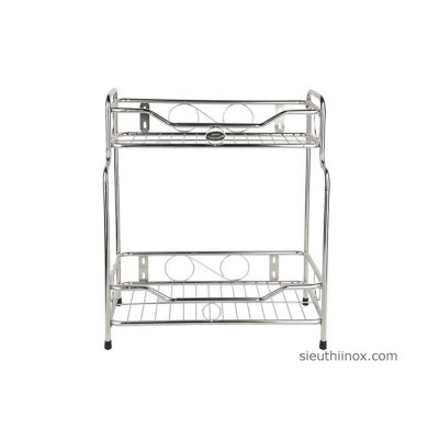 Kệ inox 2 tầng so le, 2T 20x40