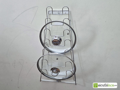 Giá treo vung xoong nồi inox 304 Giá treo vung xoong nồi inox 304
