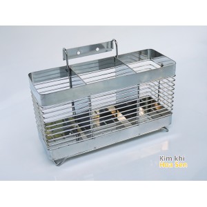 Giỏ đũa 3 ngăn inox thanh la Giỏ đũa 3 ngăn inox thanh la