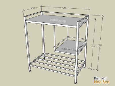 Kệ bếp inox giá rẻ có thành chắn, BG7043LC