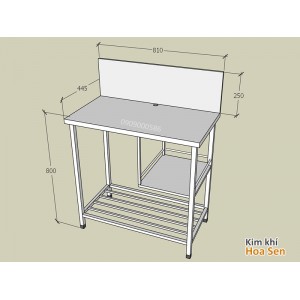 Kệ bếp inox có thành chắn sau, BG8145TC