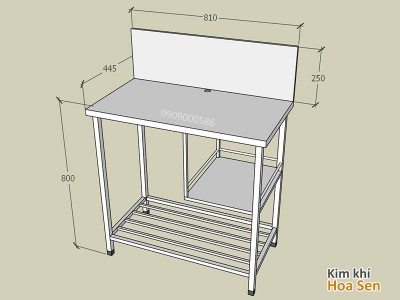 Kệ bếp inox có thành chắn sau, BG8145TC