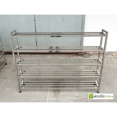Giá dép inox 5 tầng dài1.2m hộp vuông