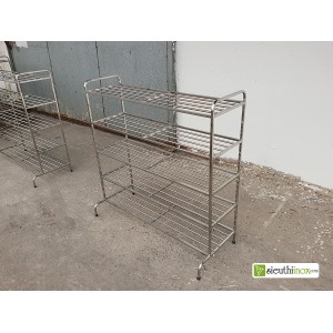 Giá dép inox 5 tầng 100x30 chân loe Giá dép inox 5 tầng 100x30 chân loe