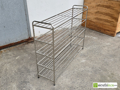 Giá dép inox 5 tầng dài 1m, 1.2m, rộng 30cm Giá dép inox 5 tầng dài 1m, 1.2m, rộng 30cm