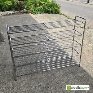 Kệ để giày dép inox 5 tầng KT: 1200x300x900(mm) dạng tháo lắp