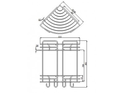 Kệ góc inox 304, 2 tầng, BN640