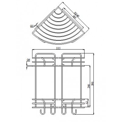 Kệ góc inox 304, 2 tầng, BN640