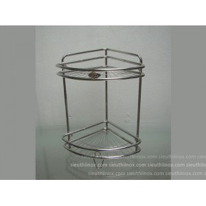 Kệ góc nhà tắm, 2 tầng nan quạt, 28cm