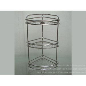 Kệ góc inox 3 tầng 24cm, nan quạt
