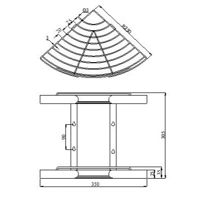 Kệ góc inox 2T BN620