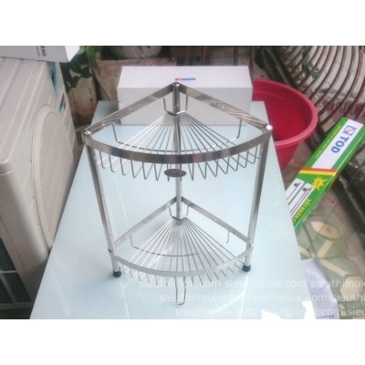 Kệ góc 2 tầng inox 304 - 20cm